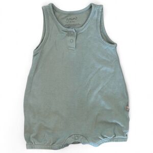 Goumi 6-12 Month Romper Bubble Sleeveless Bamboo Blue Shorty Outfit One Piece